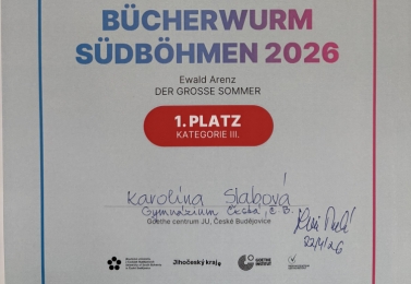 Vítězství v soutěži Bücherwurm Südböhmen 2026 je opět NAŠE!